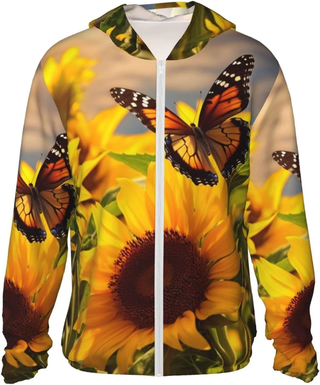 

Мужская толстовка с защитой от солнца UPF 50+ Sunflower Butterfly DWVTSLH