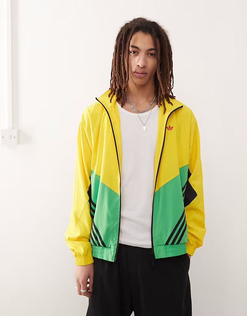 

Спортивная куртка Adidas Originals желтого и зеленого цветов