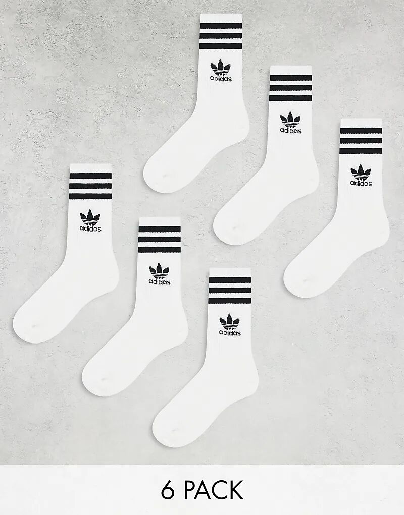 

Пар носков белого цвета с трилистником и 3 полосками adidas Originals