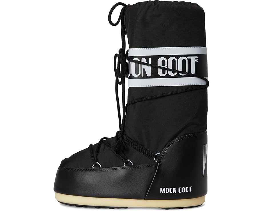 Зимние сапоги Moon Boot с логотипом на толстой подошве, черный — фото 4