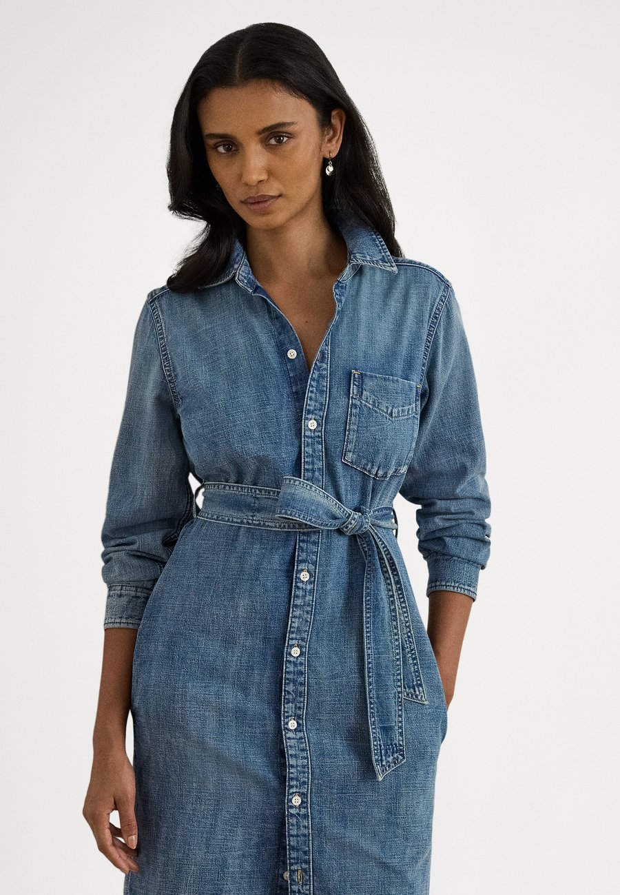 

Платье Lauren Ralph Lauren BELTED DENIM SHIRTDRESS, Odwin Wash/Blue Denim