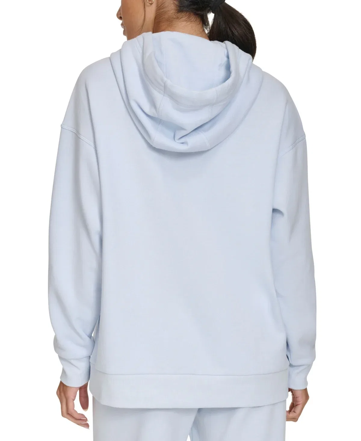 Женская толстовка Calvin Klein Eco Hoodie Spray Fleece с карманом-кенгуру, модель FTS345, синий — фото 4