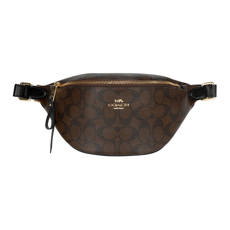 

COACH Кожаная сумка-слинг из прорезиненного полотна поясная наплечная кроссбоди унисекс большая коричневая