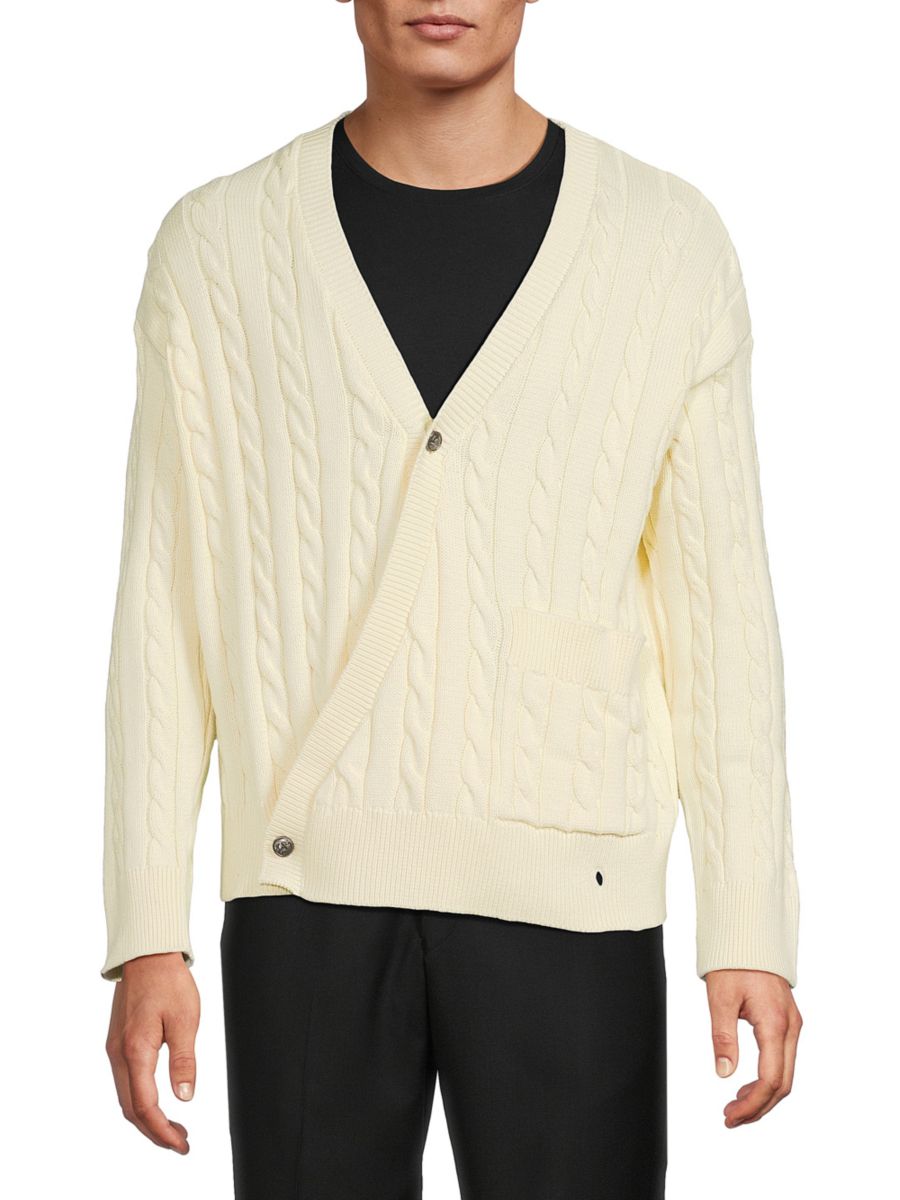 

Асимметричный кардиган Nautica Cableknit Krost, цвет Snow White