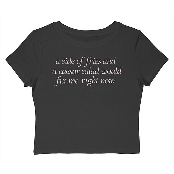 

Детская футболка Grayson Threads The Label с принтом "A side of fries and a caesar salad would fix me right now" Unbranded