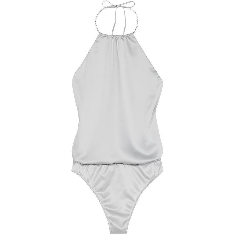 Victoria's Secret Очень сексуальный комбинезон Very Sexy Twinkle Strap Satin Teddy / SILVER PEARL, цвет Silver Pearl — фото 3