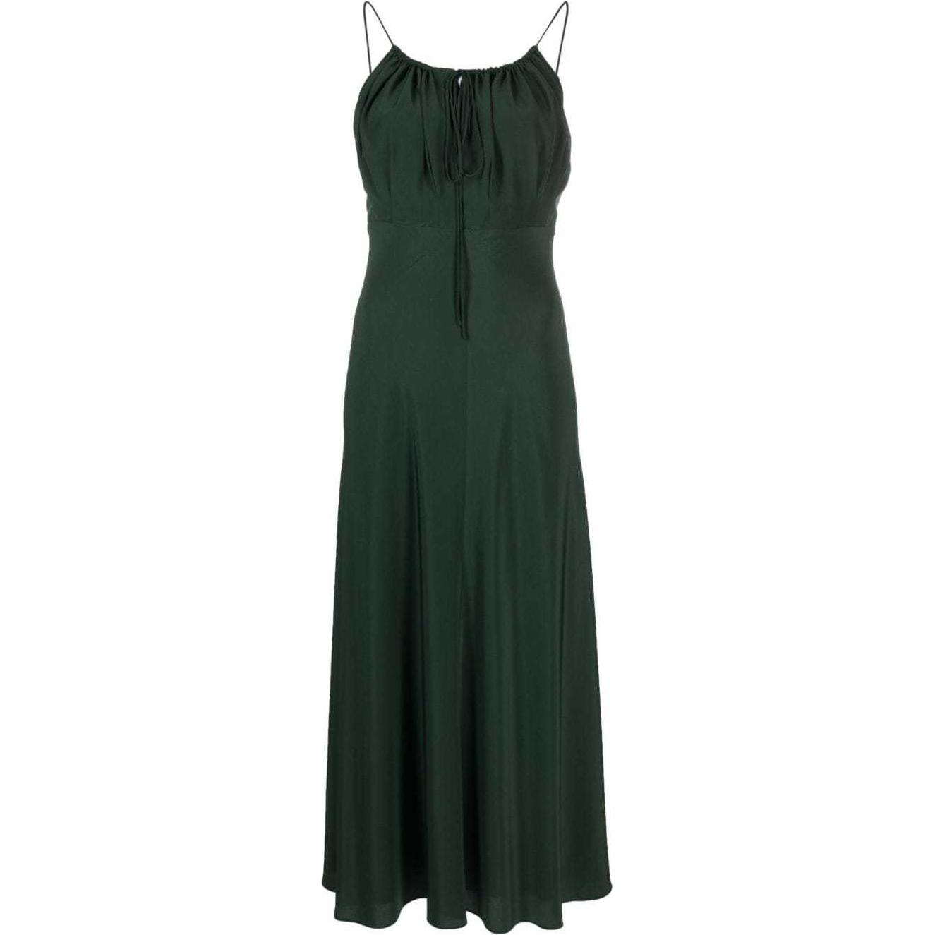 

Футболка Toteme из плиссированного шелка миди зеленого цвета