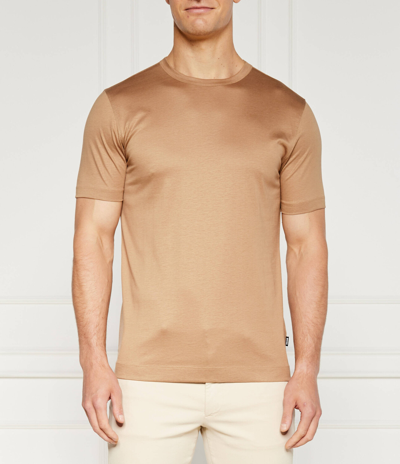 

Футболка BOSS BLACK Thompson Slim Fit, бежевый