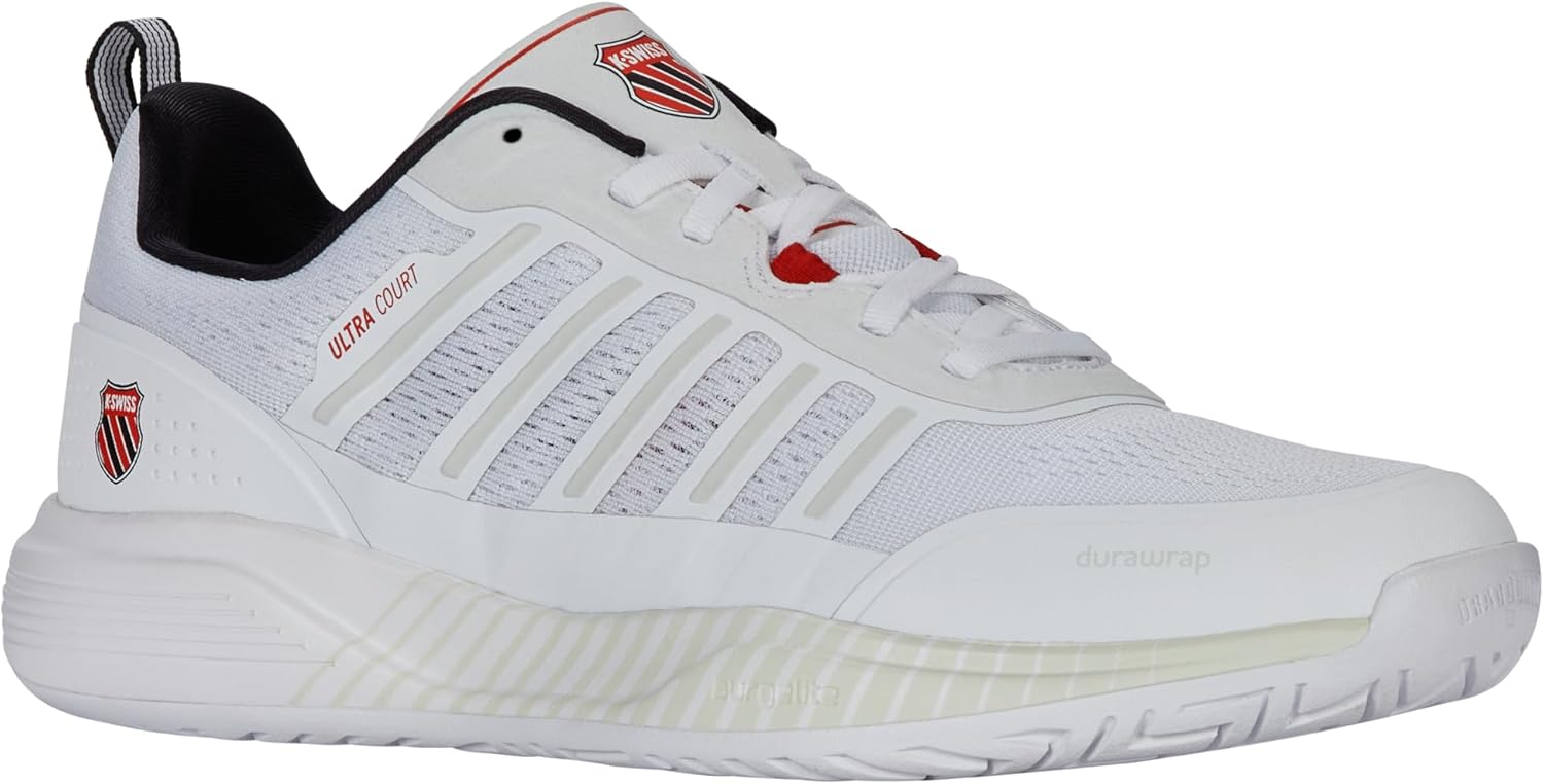 Мужские кроссовки для пиклбола K-Swiss Ultra Court, белый/черный/красный — фото 2