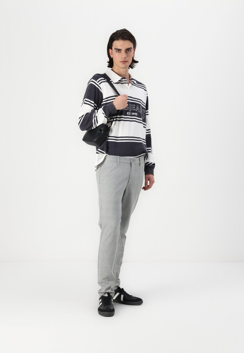 

Топ с длинными рукавами STRIPE RUGBY UNISEX BDG Urban Outfitters, серый