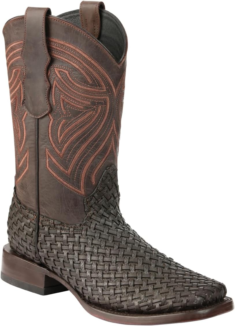 

Мужские ковбойские родео-бутсы из кожи петатильо с квадратным носком Botas Vaqueras R01 Generic, шоколадный