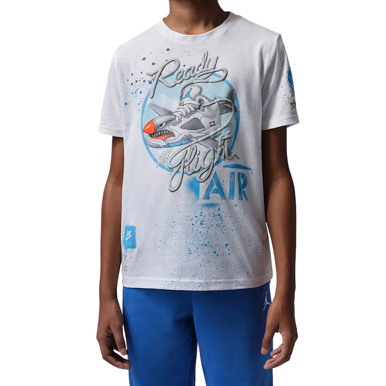 Футболка детская хлопковая Jordan Kids с круглым вырезом белая