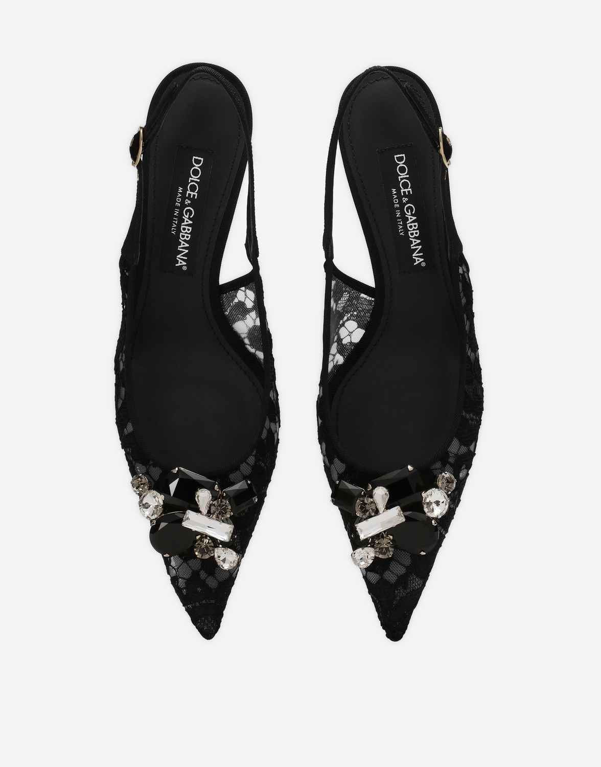 Туфли-слингбэки из радужного кружева с люрексом Dolce & Gabbana, черный — фото 4