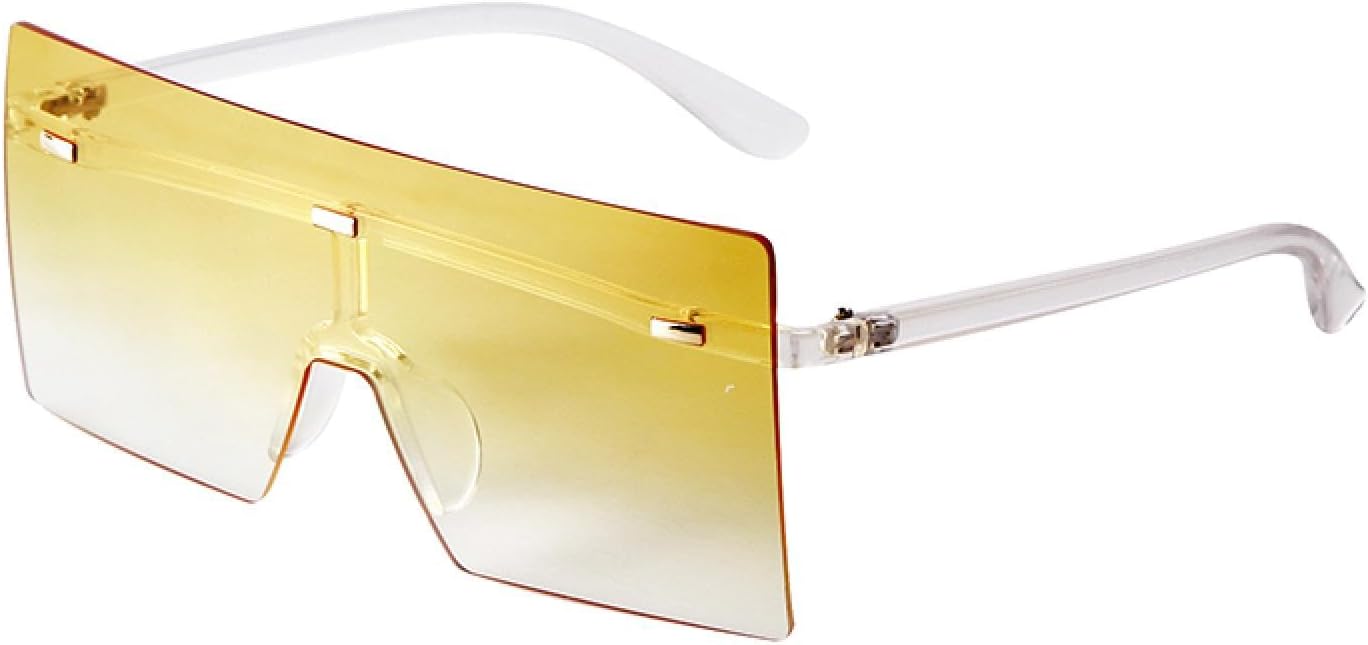 

Женские солнцезащитные очки без оправы, большие квадратные, модные, с защитой от УФ-излучения UV400, винтажные, с плоской верхней частью, цельные, с градиентными линзами WNCKSQ, C2