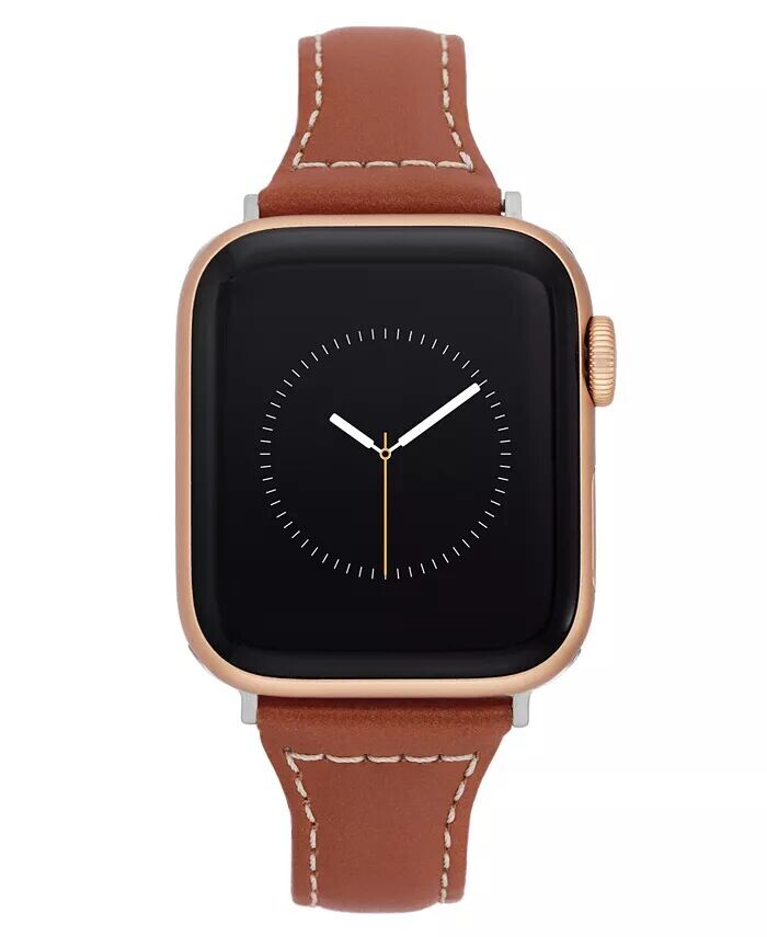 

Женский коричневый кожаный ремешок премиум-класса, совместимый с Apple Watch 42/44/45/Ultra/Ultra 2 Anne Klein, коричневый