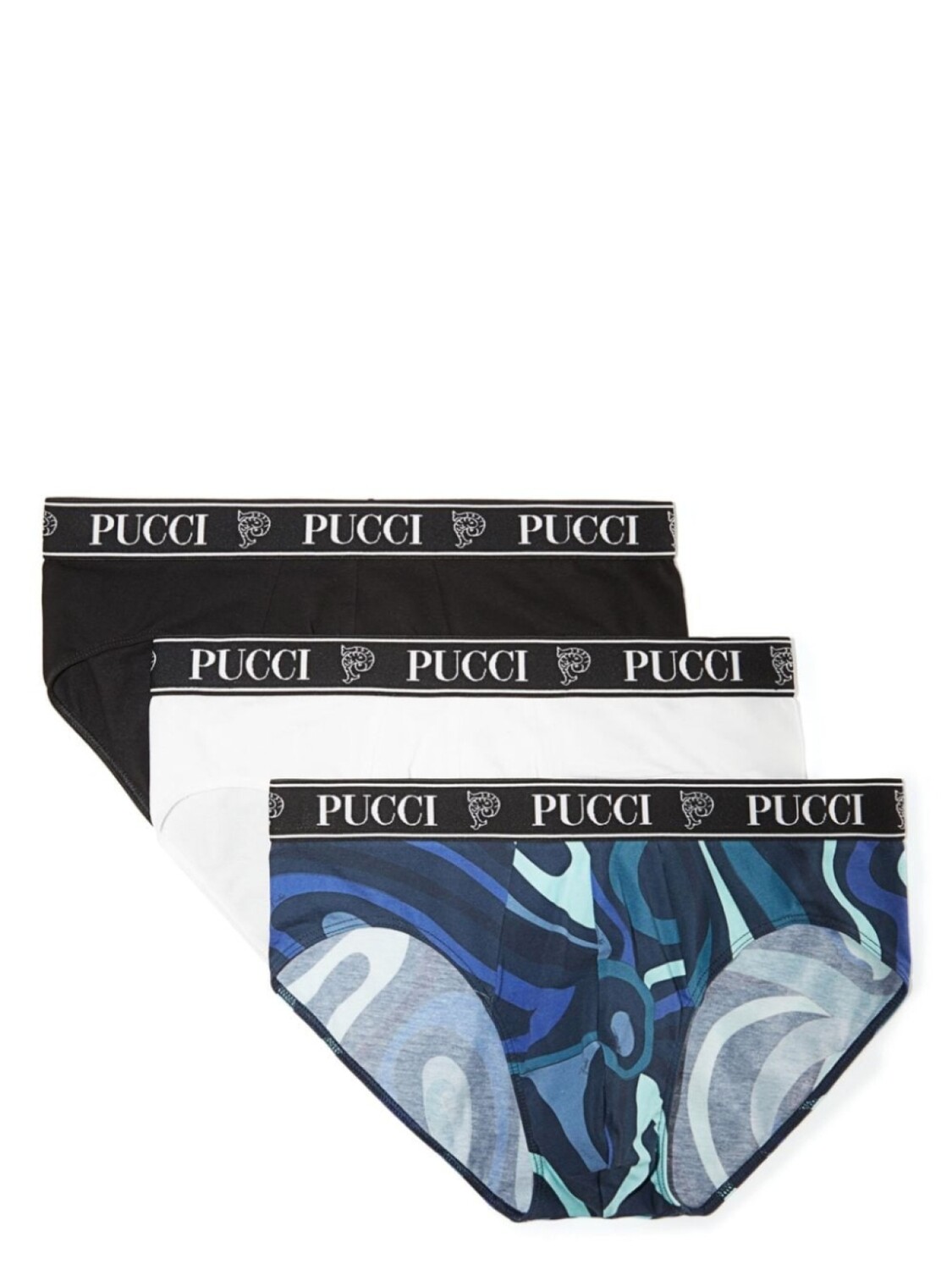 

PUCCI комплект из трех трусов-брифов с логотипом, белый