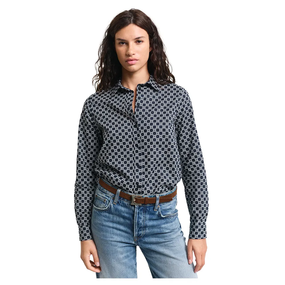 

Рубашка с длинным рукавом Gant 4300435 Regular Fit, синий