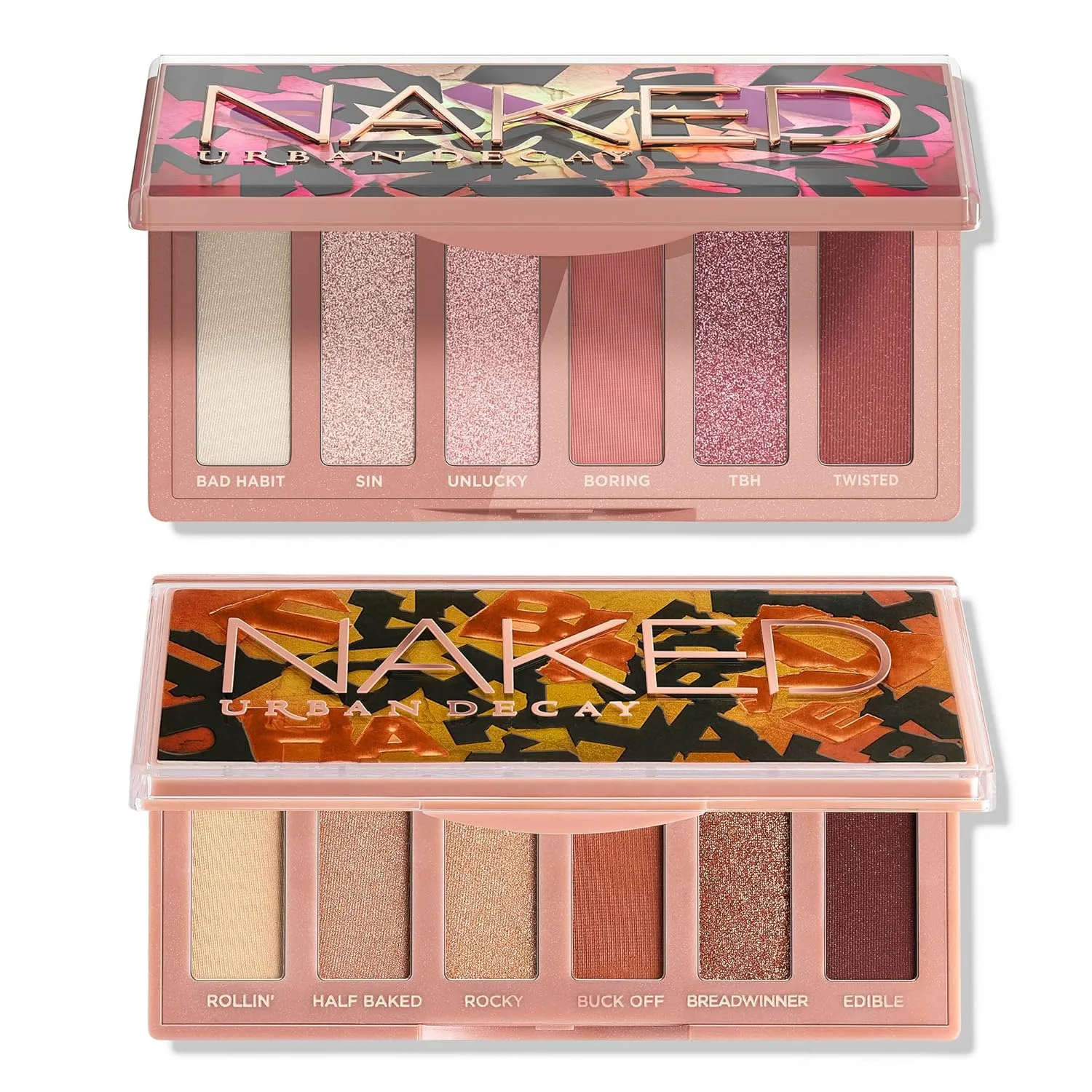 Набор мини-палеток теней для век Urban Decay Naked - дорожный размер, 6 оттенков - нейтральные розовые и коричневые тона - мини-набор Naked Half-Baked + Sin Bundle Kit