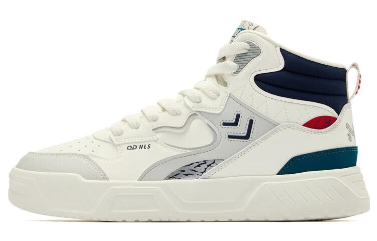 

Кроссовки QIAODAN Skateboarding Shoes Men High-top Ivory/graphite Blue, слоновая кость, Бежевый, Кроссовки QIAODAN Skateboarding Shoes Men High-top Ivory/graphite Blue, слоновая кость