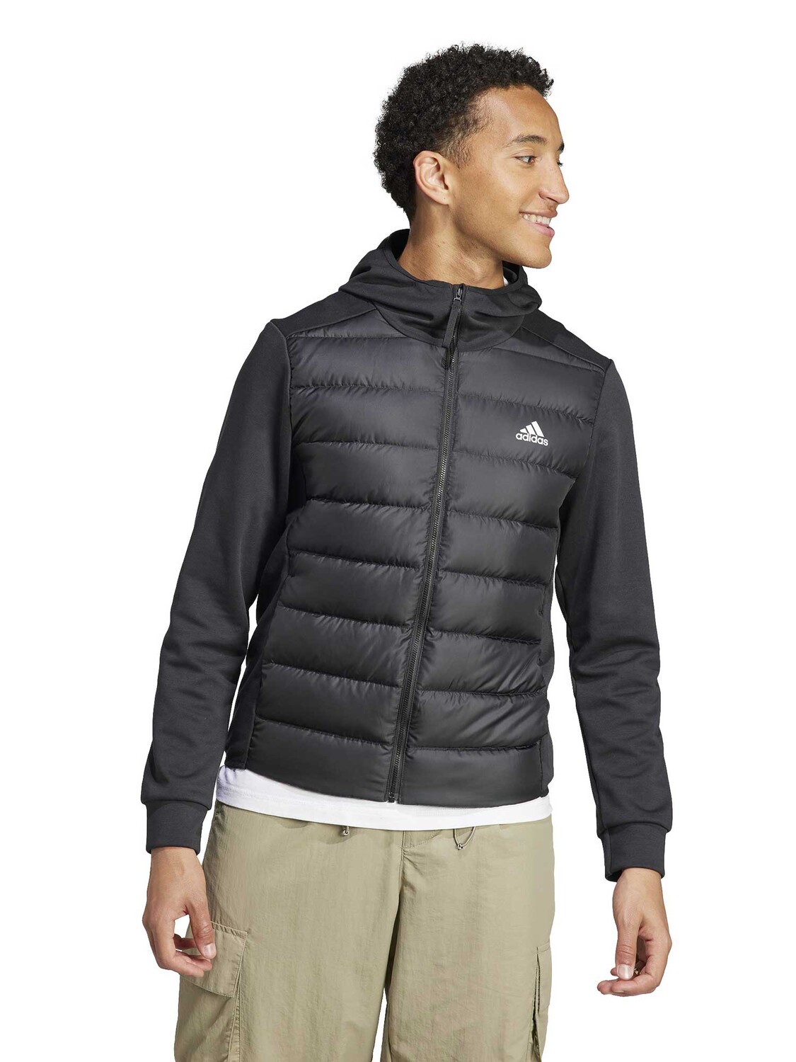

Куртка Adidas Sportswear Essentials Hybrid Down Hooded, черный