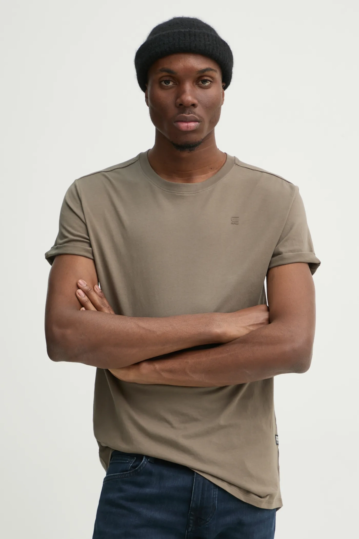

Хлопковая футболка G-Star Raw, коричневый