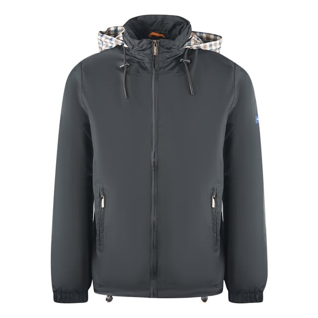 

Простая легкая куртка с меховым капюшоном Aquascutum, черный