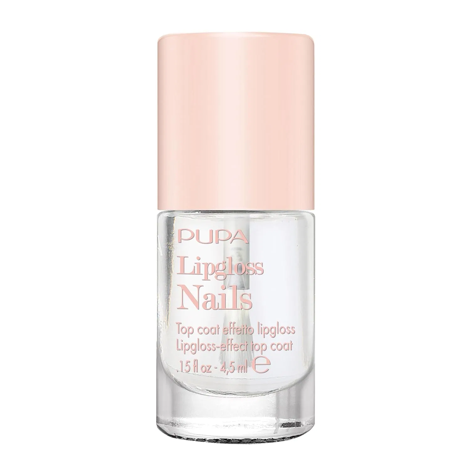 Прозрачное верхнее покрытие для ногтей Pupa Nail Polish Top Coat Lip Gloss Nails 100, 4.5 мл Pupa