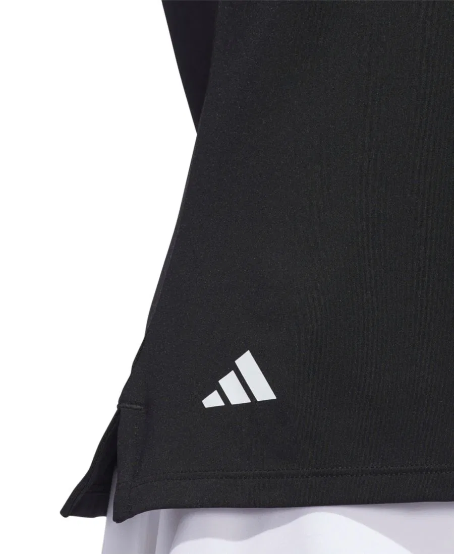 Женская однотонная рубашка-поло с коротким рукавом adidas, Black — фото 4