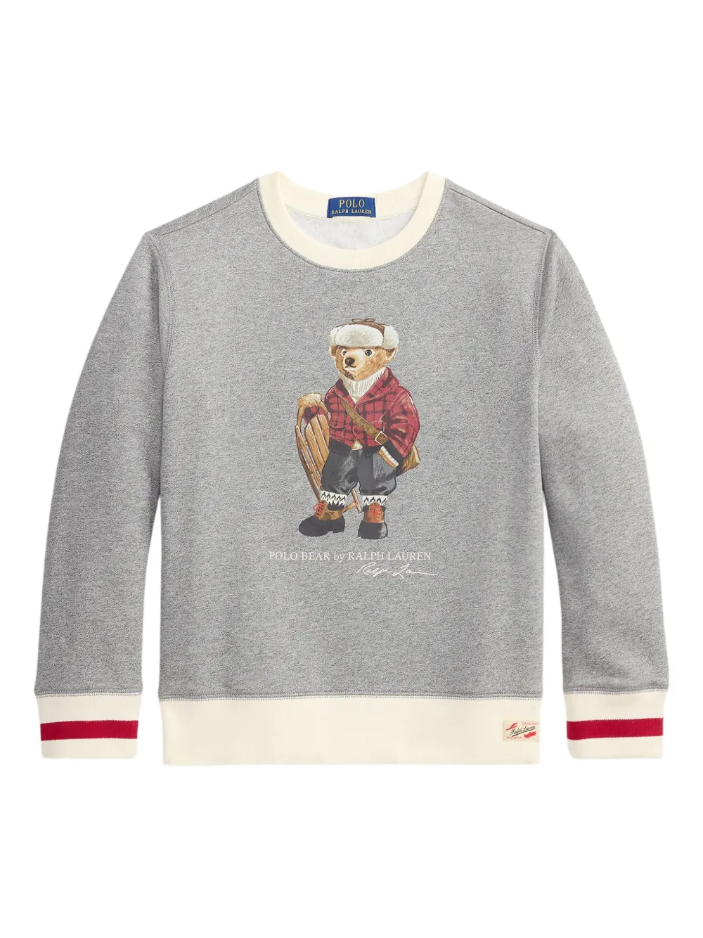 

Свитшот с графическим принтом и круглым вырезом POLO RALPH LAUREN KIDS, серый
