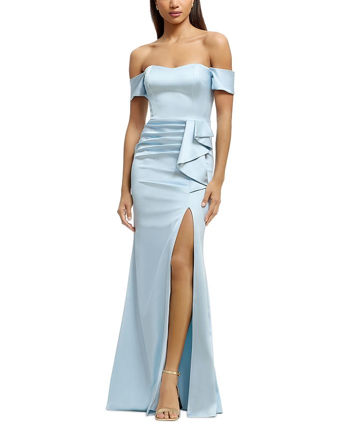 

Платье Gabrielle с открытыми плечами Dress the Population, синий