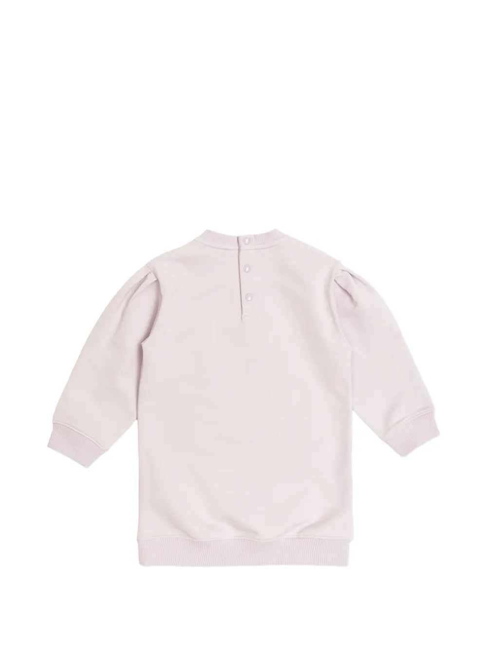 Платье с объемными рукавами и нашивкой-логотипом Moncler Enfant, фиолетовый — фото 2