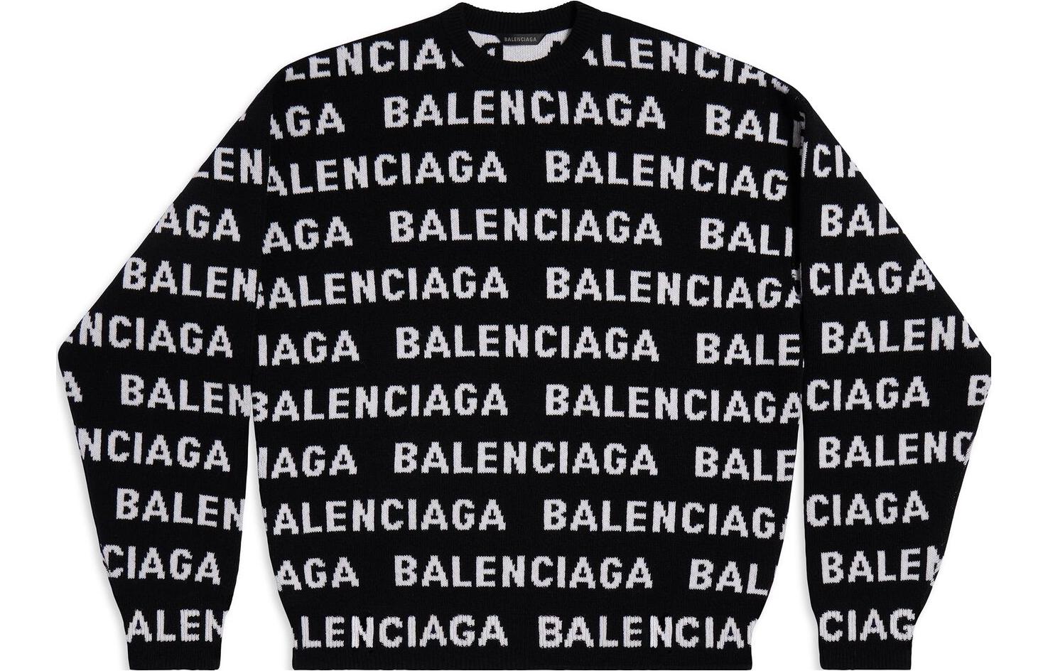 

Джемпер мужской Balenciaga Intarsia-knit Logo, черный