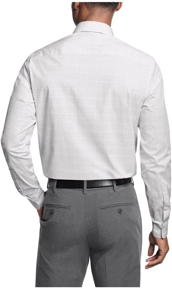 Мужская рубашка Calvin Klein Slim Fit с французскими манжетами, не требующими глажки, с узором «елочка», Multi Pink — фото 2