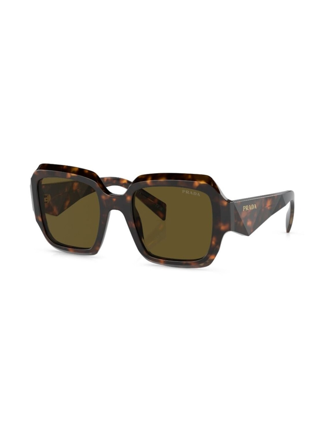 Prada Eyewear солнцезащитные очки в квадратной оправе черепаховой расцветки, зеленый — фото 2