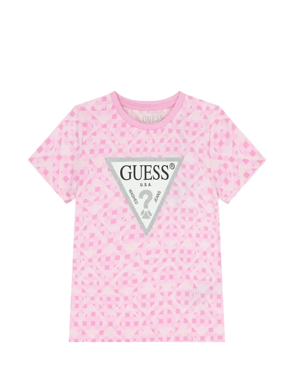 Футболка с узором Guess Kids, розовый