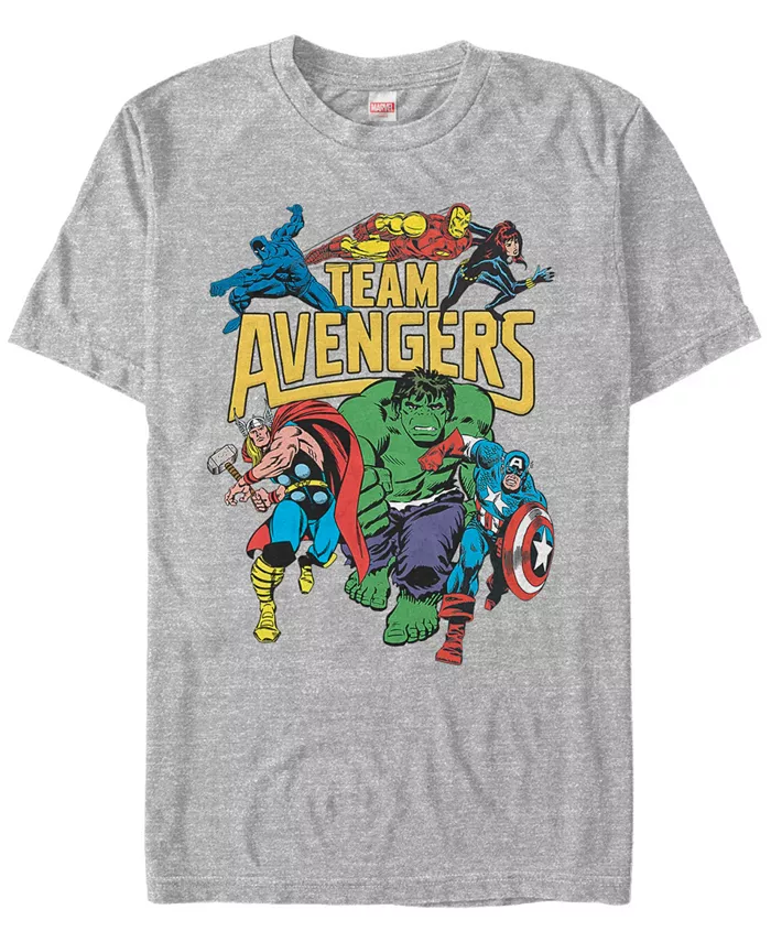 

Футболка с коротким рукавом Marvel Men's Comic Collection Retro Team Avengers Fifth Sun, серый