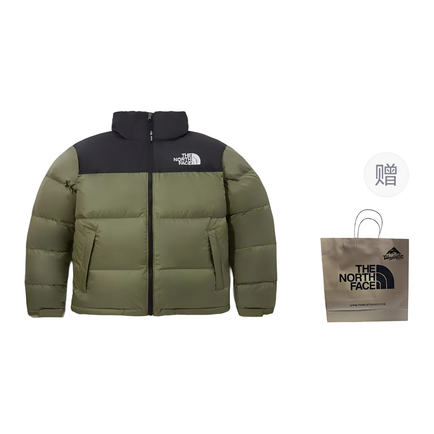 

THE NORTH FACE Куртка пуховая унисекс коллекции 1996 матча-зелёная, Matcha Green-Shopping Bag Included