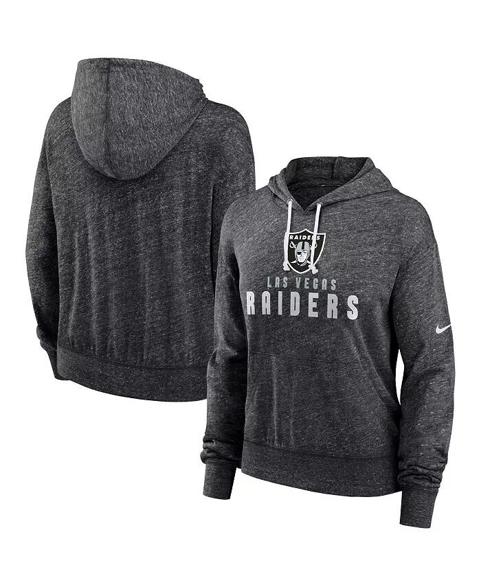 

Женский черный потертый спортивный топ Las Vegas Raiders в винтажном стиле с капюшоном и легкими вставками Nike