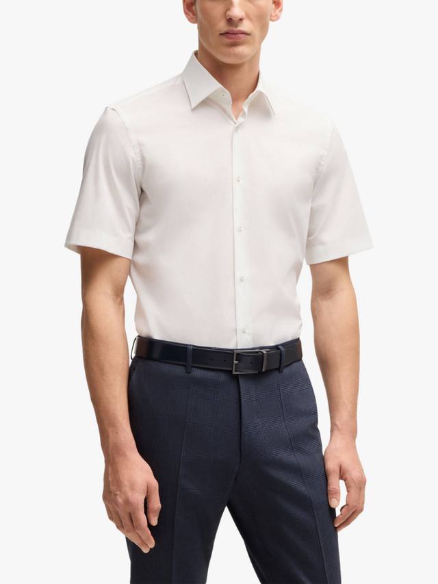 

Рубашка BOSS из хлопковой смески Regular Fit HUGO BOSS, White