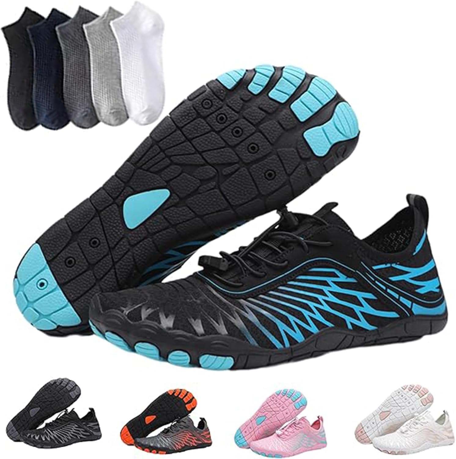 

Кроссовки с широкой носочной частью, дышащие, не скользящие, быстросохнущие, для воды, активного отдыха на улице, плавания, бассейна, пляжа, серфинга, прогулок, йоги на воде, реки, унисекс Giltpeak, синий