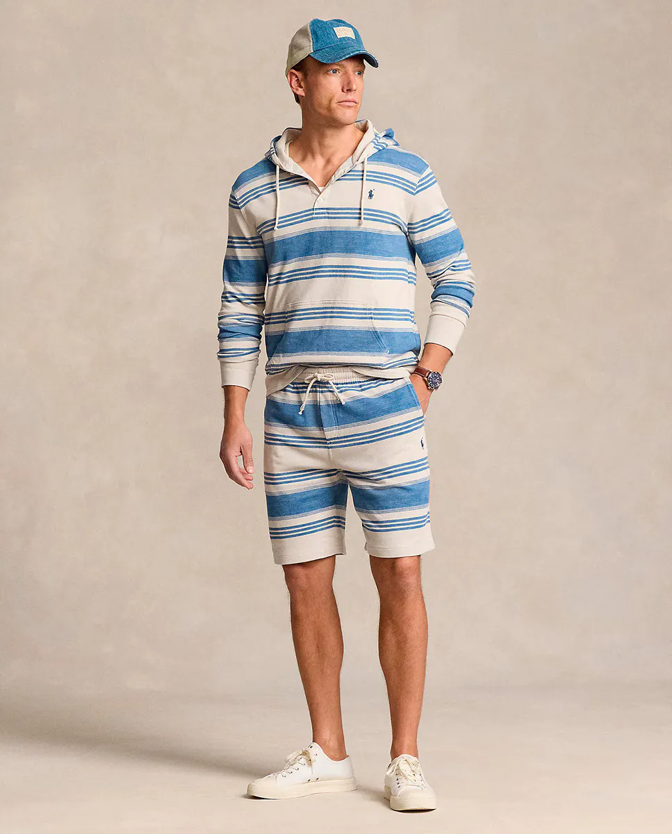 

Мужские хлопковые шорты с полосатым принтом Polo Ralph Lauren, синий