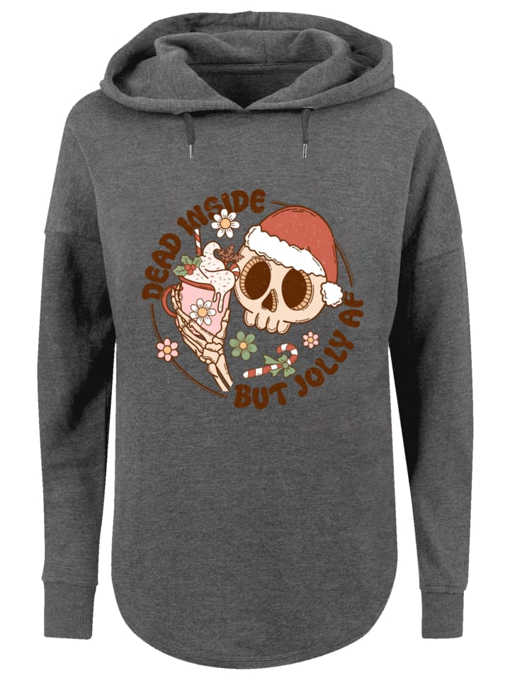 

Толстовка большого размера. Мертв внутри, но веселое Рождество в угольно-сером цвете. F4NT4STIC