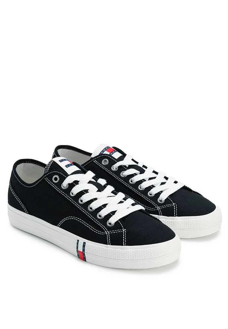Кроссовки, парусиновые с полоской, Tommy Jeans Tommy Hilfiger, черный — фото 2