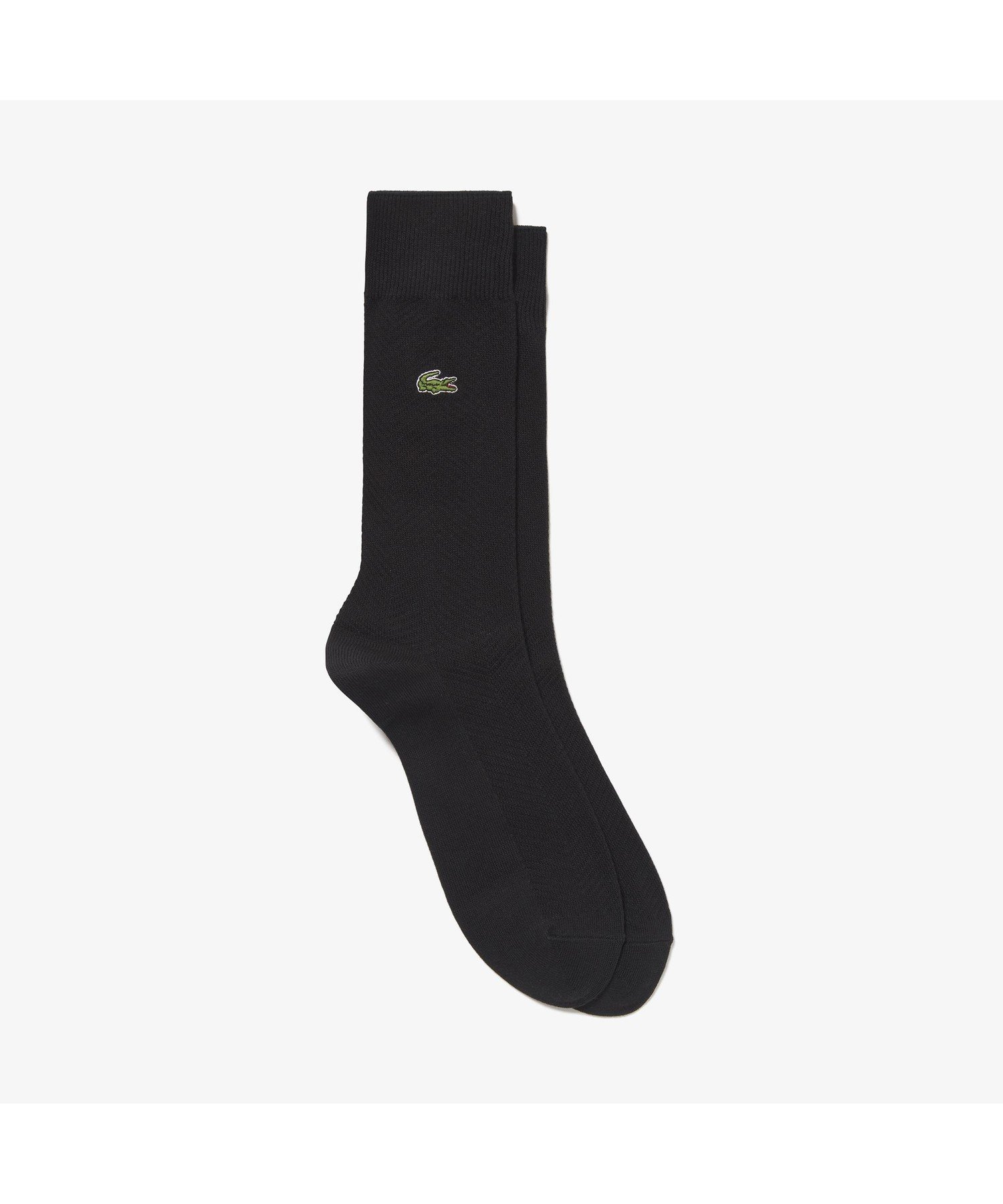 Носки, связанные в елочку LACOSTE, Black