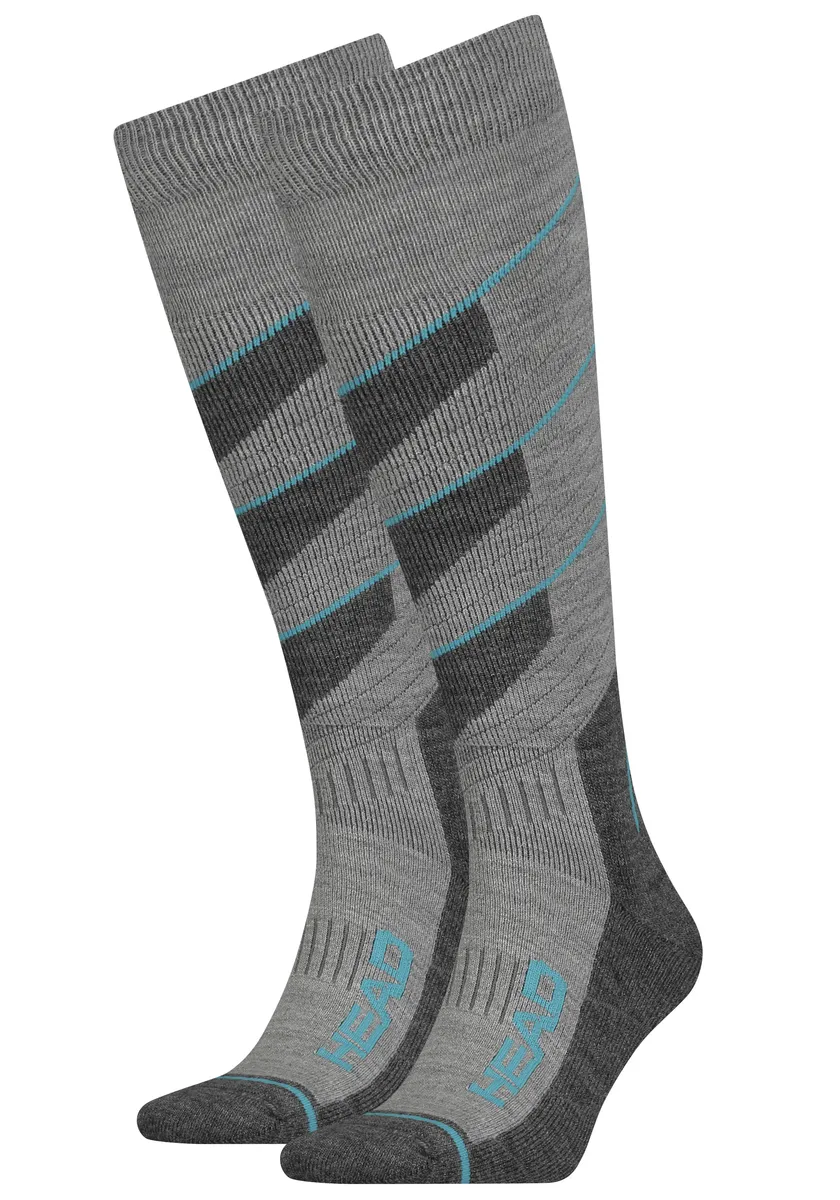 

Лыжные носки (2 шт.), с содержанием шерсти Head, цвет Grey / Sky Blue Combo