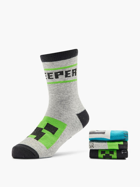 

Упаковка из 3 носков. Minecraft, серый