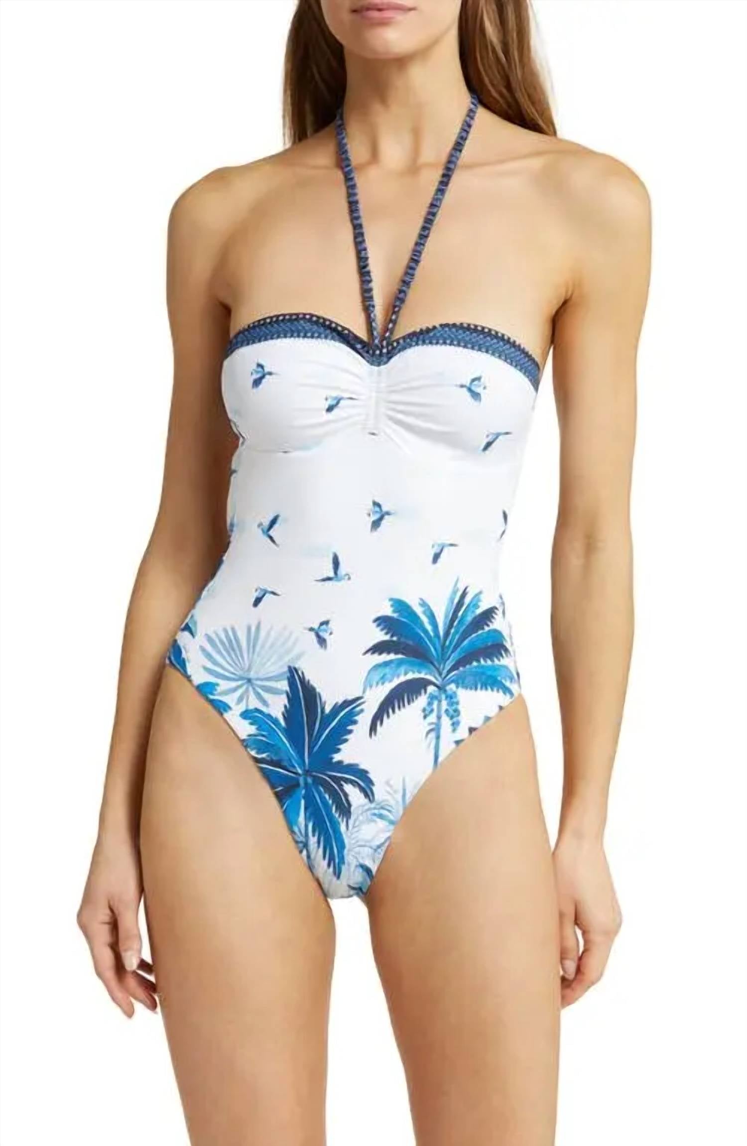 

Женский слитный купальник Dream Sky Halter белого цвета FARM Rio