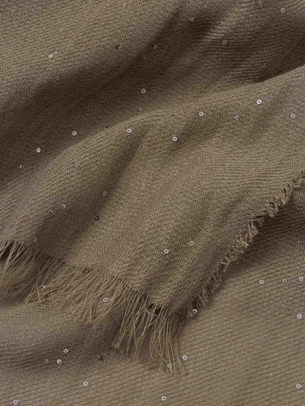 

Шарф с пайетками и бахромой Peserico, бежевый