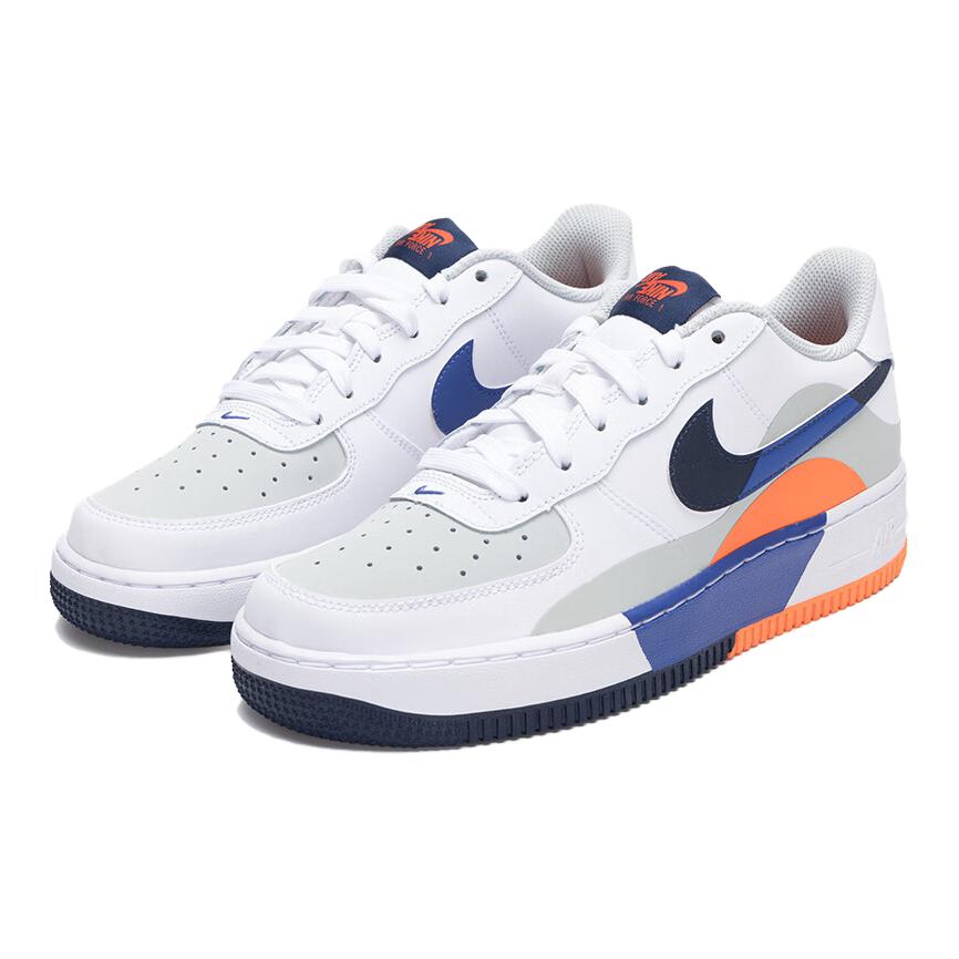 Кроссовки Air Force 1 Low LV8 Upside Down GS Nike, белый/серый/синий/зеленый/оранжевый — фото 3