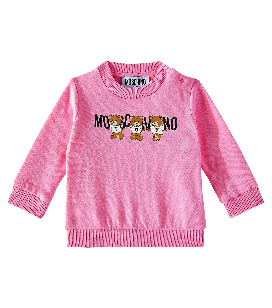 

Хлопковая толстовка с плюшевым мишкой Moschino Kids, Begonia Pink